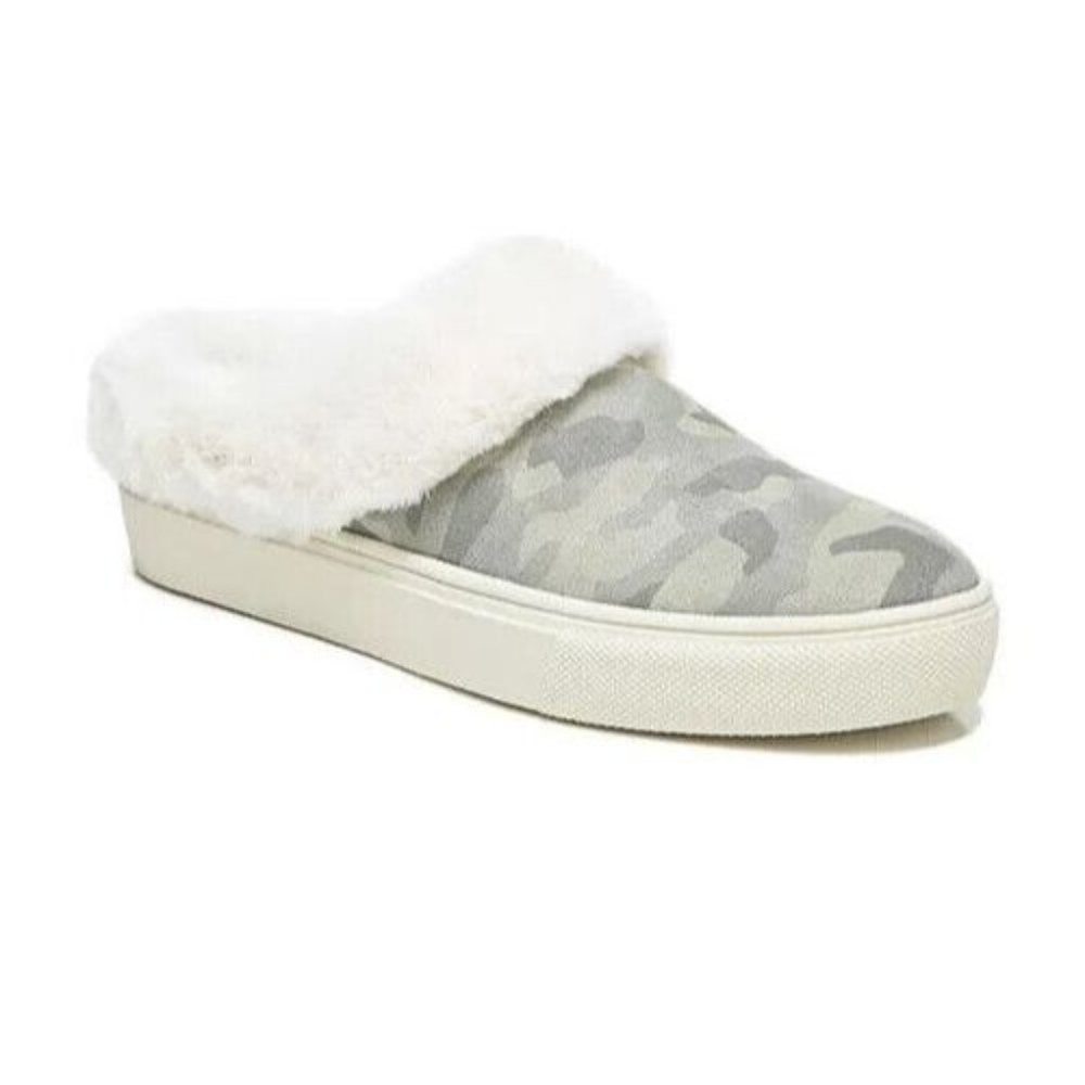 Dr Scholls Now Chill Mule Slippers Light Green Camo Womens Size 11M